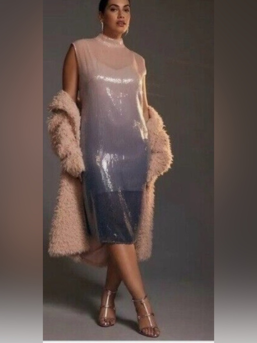 Anthropologie Ombré Sequin Dress NWT Plus Size 24W Retail $178